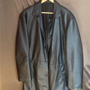 Men's Black Leather Coat